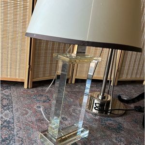 Restoration hardware glass lamps with silver accent